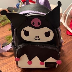Sanrio Kuromi Backpack - Black, Pink, and White